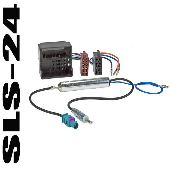 Radio-Adapterkabel MOST/Quadlock Universal auf ISO, steckbare Stromversorgung inkl. Antennenadapter