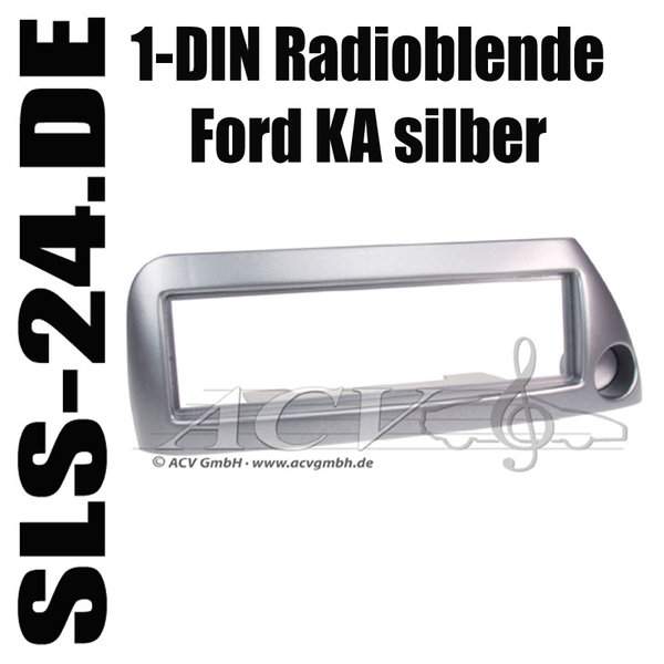 Autoradio-Einbaublende - FORD Ka - silber - Einbaurahmen / Radiohalterung / ISO Radio Blende