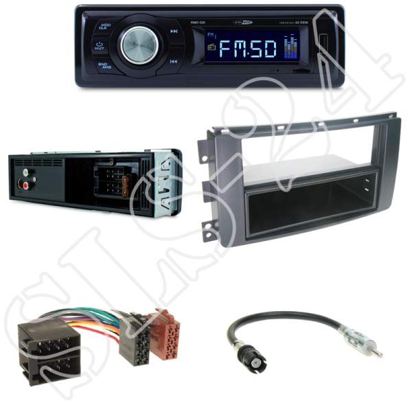 Radioeinbauset mit Fach Smart ForTwo ForFour + Caliber RMD021 - USB/Micro-SD/FM Tuner/AUX-IN