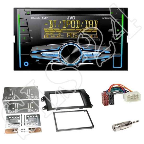 Radioeinbauset 2-DIN Fiat Sedici / Suzuki SX4 + JVC KW-DB93BT Autoradio DAB+ CD USB AUX Bluetooth