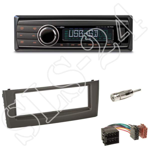 Radioeinbauset 1-DIN Fiat Grande Punto / Linea+Caliber RMD212 Radio USB/SD/MP3/AUX-IN/ohne Laufwerk