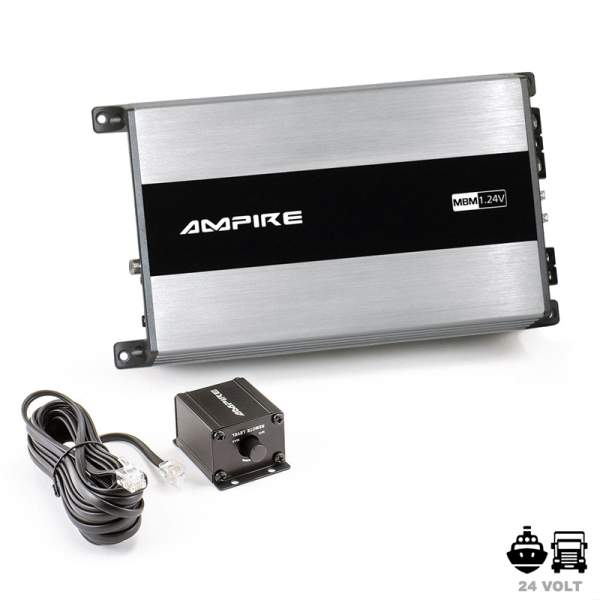 Ampire MBM1.24V-3G Endstufe, 1x 500 Watt, Class D, 24 Volt, inkl. Basspegelregler