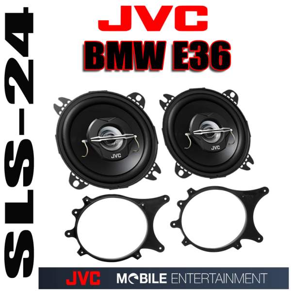 BMW E36 3er Compact Einbauset JVC 2-Wege Lautsprecher CS-J520X 250 Watt seitliche Heckablage