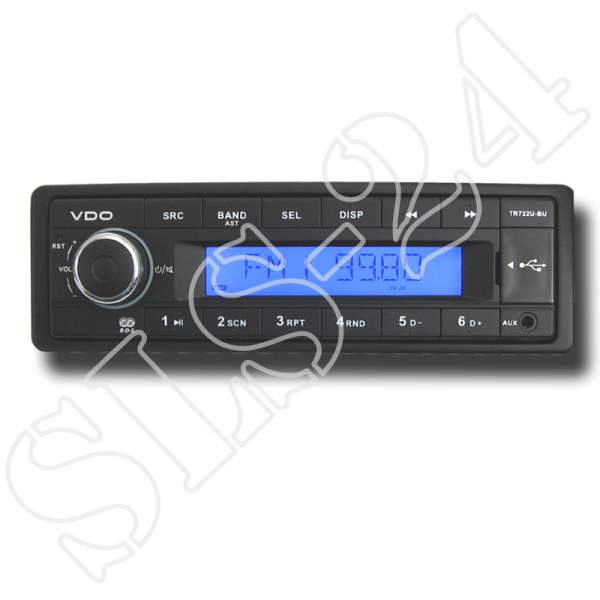 VDO - TR722U-BU 24 Volt LKW Radio MP3 WMA USB FM RDS Tuner