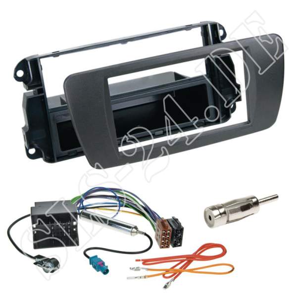 Autoradio 2-DIN Einbaurahmen Radioblende+Adapter Einbauset für Seat Ibiza (6J/6JN) nitschwarz (AN1)