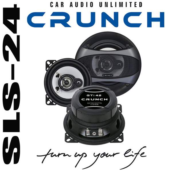 Crunch GTi42 10 cm 2-Wege Coax-System 50 / 100 Watt, Impedance 4 Ohm Auto Lautsprecher Speakers