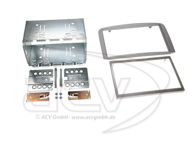 ACV 391001-07 Doppel-DIN ISO Radioblende Einbauset Alfa 147 / GT Komplettset Rubber Touch silber