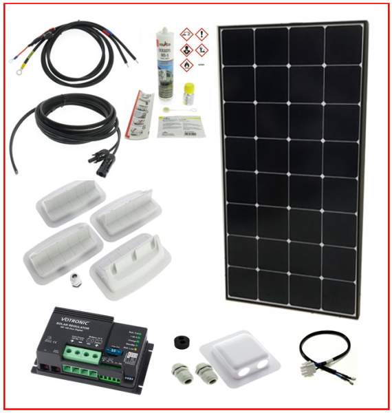 Dietz P120W_VO_PWR Solaranlage Sunpower 120W - Votronic PWR Regler f. 2 Batterien