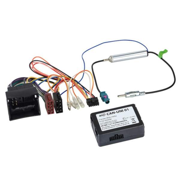 CAN-Bus Kit AUDI / VW /SEAT / SKODA Quadlock - Strom + Lautsprecher (ISO) + DIN Antennenanschluss