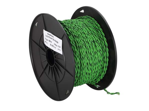ACV 51-075-111 Lautsprecherkabel verdrillt 2x0.75mm² grün/grün-schwarz 100m