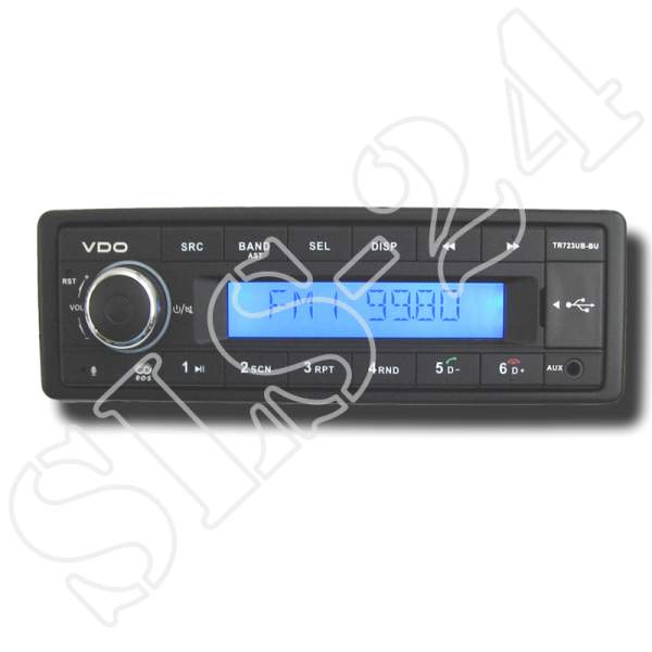 VDO TR723UB-BU 24 Volt Bluetooth LKW Radio MP3 WMA USB FM RDS Tuner