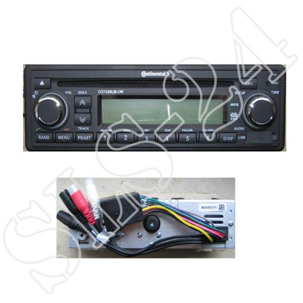 Continental CD7426UB-OR 24 Volt RDS-Tuner MP3-CD MP3-USB Bluetooth LKW Bus