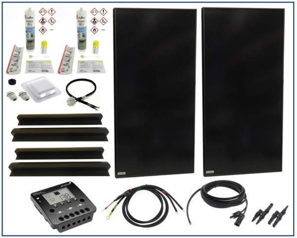 Dietz P200W_PH_LCD Solaranlage Sun Pearl 200W - Phocos Regler LCD f. 2 Batterien