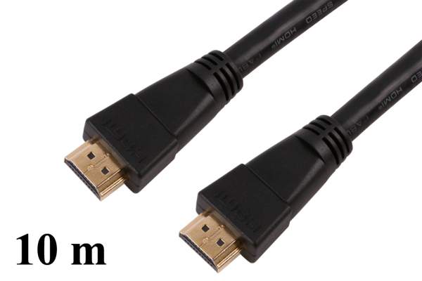 HDMI Kabel, High Speed, HDPC lizensiert-Länge 10m; Stecker vergoldet, Kabel geschirmt max. 4096x2160
