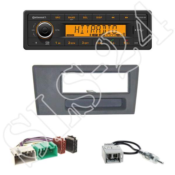 Radioeinbauset 1-DIN mit Fach Volvo V70/S60/S70/C70+Continental TR7412UB-OR BT/USB/AUX/FM/OHNE CD-LW