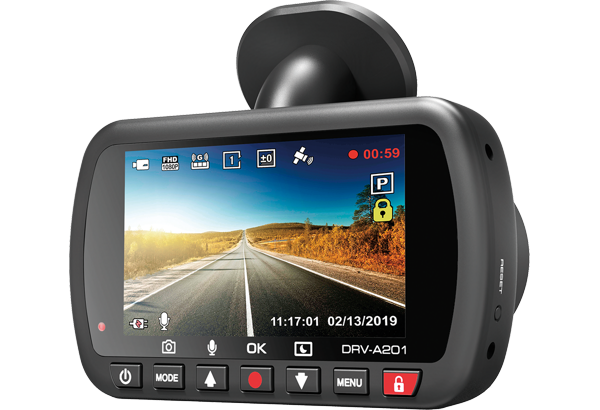DRV-A201 Full HD Dashcam mit eingebautem GPS-Sensor, inkl. 16GB Micro SD-Karte