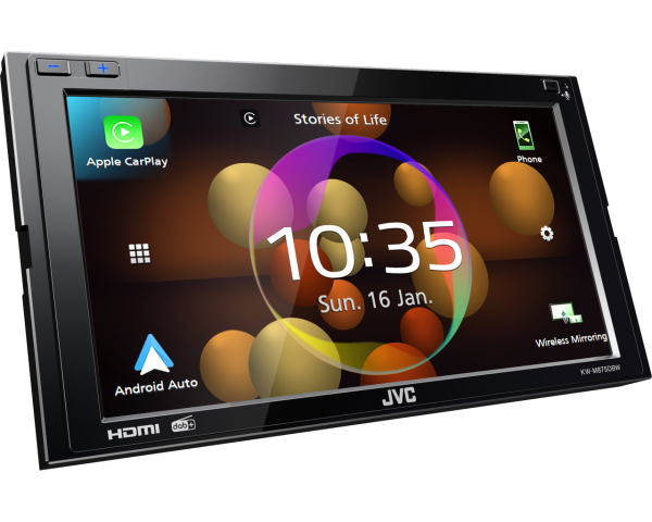 JVC KW-M875DBW 6,8' Doppel-DIN Media Receiver mit DAB+, Apple CarPlay & Android Auto kabellos