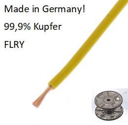 20321 FLRY 1,0 mm2, gelb, 150 m, Fahrzeugleitung, made in Germany!