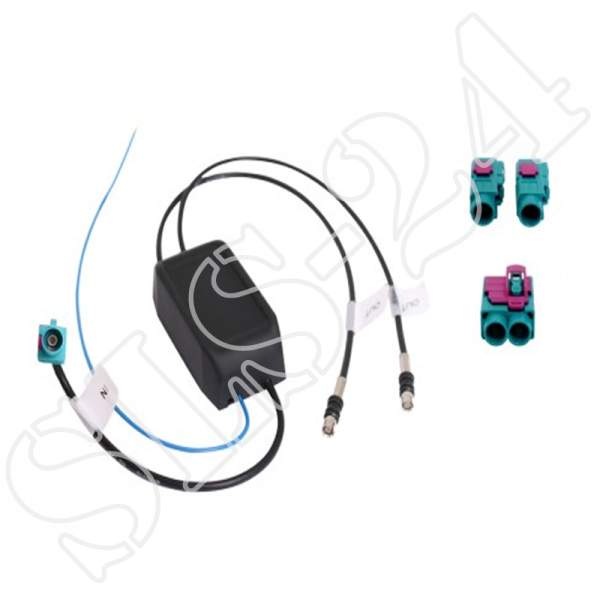 Antennenadapter für FM Doppeltuner DIVERSITY aktiv Adapter für Fahrzeuge mit 2 Antennen Fakra