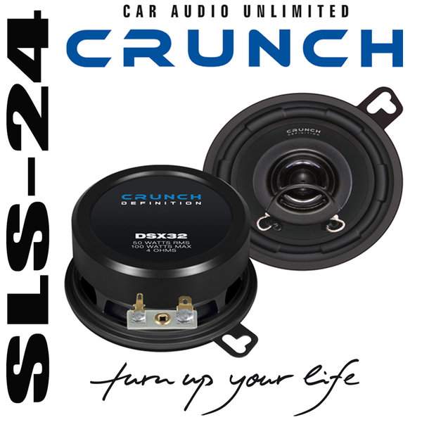 Crunch DSX32 8,8 cm 2-Wege Coax-System 50 / 100 Watt, Impedance 4 Ohm Auto Lautsprecher Speakers