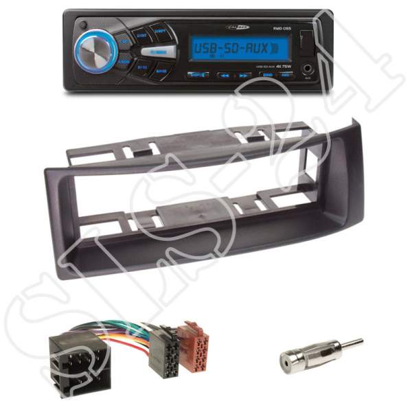 Set: 1-DIN Renault Megane Coach Scenic + Caliber RMD050DAB-BT USB/SD/FM Tuner/AUX-IN/MP3 schwarz