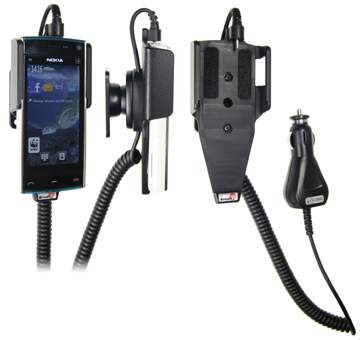 Brodit 512125 Mobile Phone Halter - Nokia X6 Handy Halterung - aktiv - mit KFZ-Ladekabel